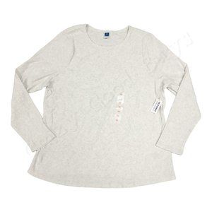 Old Navy Ribbed Long Sleeve Super Soft Shirt, Light Heather Gray, 3X